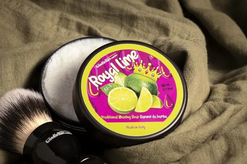 Vista 3 de The Goodfellas' Smile Royal Lime - Jabón de afeitar italiano (lima siciliana zesta), suave para afeitado húmedo tradicional con brocha, maquinilla