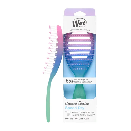 Vista 21 de Wet Brush Cepillo de Cabello de Secado Rápido, Aqua Exclusivo de Amazon, Diseño Ventilado y Cerdas Suaves HeatFlex, Seguro para Secado con Secador