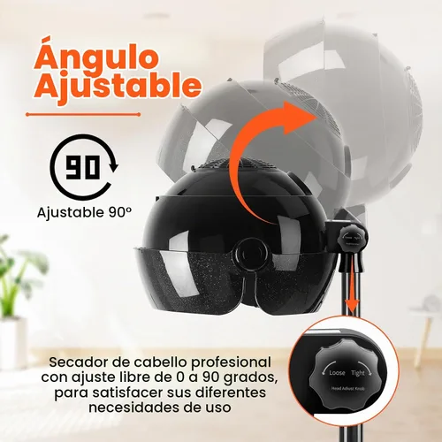Vista 5 de Secador de pelo con capucha con ajustes de tiempo, control táctil, 3 modos