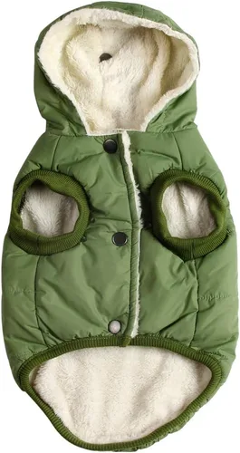 Vista 17 de vecomfy - Sudadera con capucha para perro, forro polar y algodón, extra cálida, para invierno, chaqueta para perro pequeño, abrigos con capucha