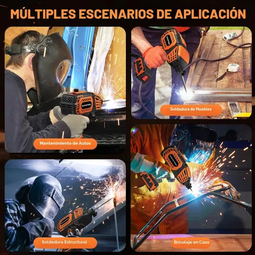 Vista 5 de Soldador portátil de mano, máquina de soldadura portátil de 110 V, inversor IGBT con 5 corrientes ajustables, pistola soldadora ARC se adapta a
