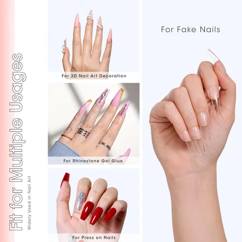 Vista 5 de Gellen Gel de pegamento de uñas sólido para puntas de uñas postizas, gran capacidad de 0.51 oz (15 g) en gel de pegamento de uñas acrílico sólido