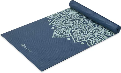 Vista 6 de Gaiam - Esterilla de yoga premium de 5mm con estampado, gruesa y antideslizante para todo tipo de yoga, pilates y entrenamientos en el suelo
