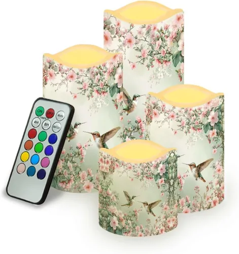 Vista 25 de Ystardream Velas sin llama de hojas tropicales con control remoto que funcionan con pilas, velas LED realistas con control remoto y temporizador