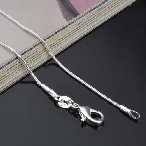 Vista 8 de Wholesale Lots - Collar unisex de plata de ley 925 con cadena de serpiente, accesorios de joyería para bricolaje, Metal
