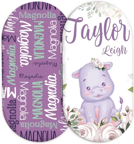 Vista 21 de Juego de 2 sábanas personalizadas para moisés de bebé, ajuste universal para colchón/almohadilla de moisés rectangular, ovalado, de reloj de arena