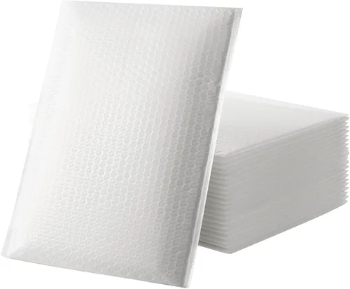 Vista 9 de zmybcpack Sobres de burbujas de polietileno blanco de 8.5 x 12 pulgadas, paquete de 50 Sobres acolchados para envío, autosellados, para envío