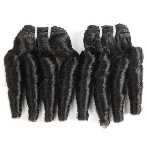 Vista 10 de Molefi Extensiones de cabello humano brasileño Funmi rizado, 4 paquetes de extensiones de cabello humano negro, extensiones de cabello corto rizado