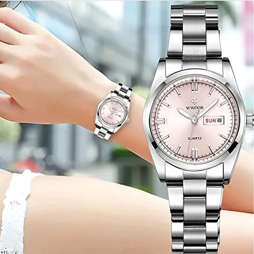 Vista 2 de Gosasa Reloj analógico de cuarzo para mujer correa de acero inoxidable color plateado
