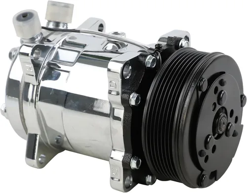 Vista 5 de Compresor universal del A/C con el embrague negro PV7 SD 508 estilo 5H14 R134A Chrome Serpentine Belt