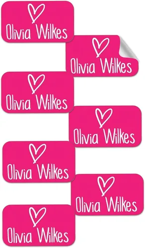 Vista 10 de Label Daddy Etiquetas de nombre personalizadas para niñas, etiquetas de nombre impermeables de tamaño individual para niños, sin planchado y Mariposa
