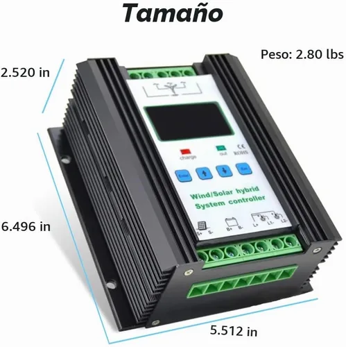Vista 7 de Controlador de carga híbrido solar eólico de 1000 W, PWM, 600 W, viento + 400 W, tecnología de carga de impulso solar, regulador inteligente digital