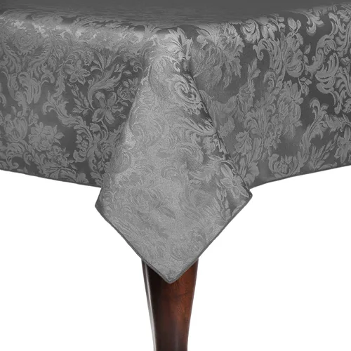 Vista 7 de Ultimate Textile -2 Pack- Miranda 72 x 120-Inch Rectangular Damask Tablecloth - Jacquard Weave, Black