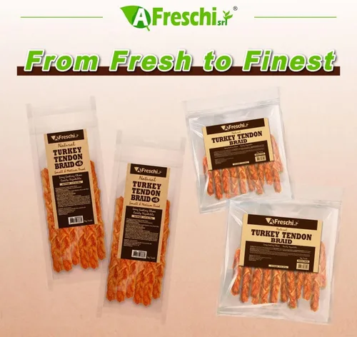 Vista 8 de AFreschi tendones de pavo para perros, de origen estadounidense, golosinas saludables para perros, masticables sin cuero crudo para cachorros