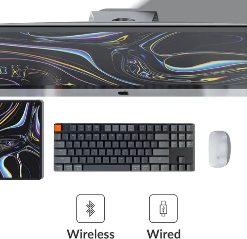 Vista 3 de Keychron K1 SE teclado mecánico inalámbrico ultra delgado con cable BluetoothUSB con retroiluminación LED RGB interruptor mecánico marrón Gateron