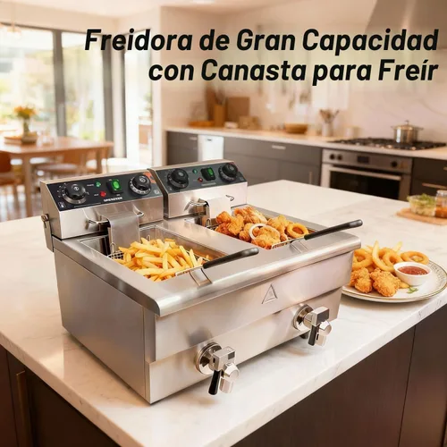Vista 9 de Freidora comercial con cesta 23Qt Características válvula