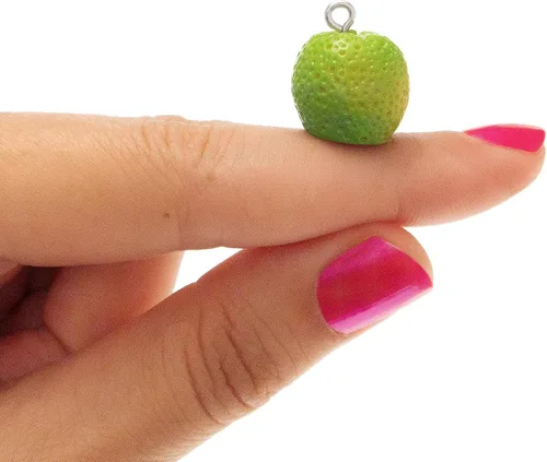 Vista 6 de Lime Fruit Necklace for Woman, Mom. Orange Fruit Green Designer Jewelry. Cute Vegetarian Inspired Pendant. Real Juicy Orange Charm. Vegan