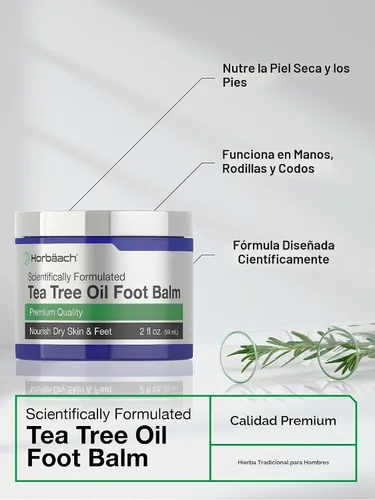 Vista 3 de Horbäach Bálsamo para pies con aceite de árbol de té 2 oz