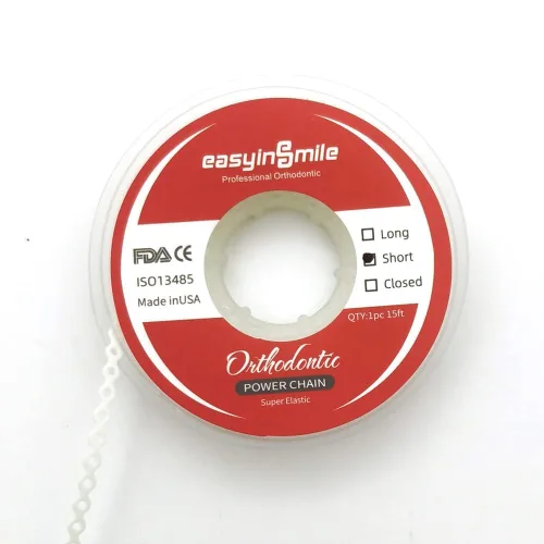 Vista 7 de Ortodoncia dental ultra elástica de goma para cadenas de alimentación Corto/Largo/Cierre (Largo, Negro)