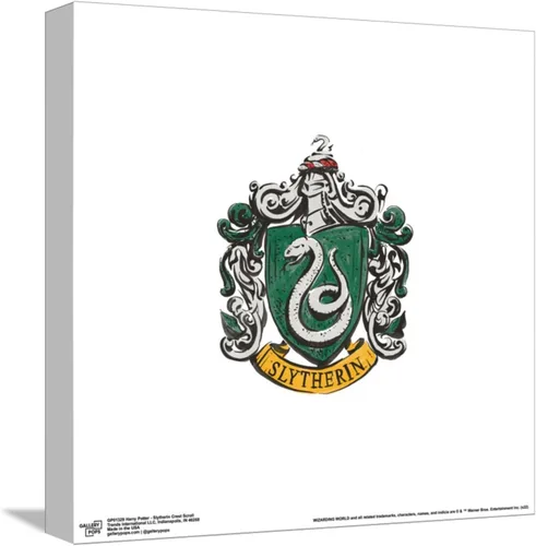 Vista 10 de Trends International Gallery Pops Harry Potter - Póster de pared de Slytherin Crest Scroll de 12 x 12 pulgadas, versión enmarcada en negro