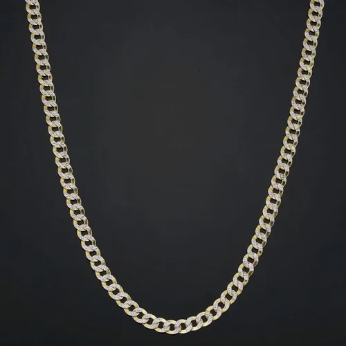 Vista 2 de Au Naturale Collar de cadena pavé de oro amarillo de 14 quilates de 0.157in para hombres y mujeres (20 o 24 pulgadas), Oro, No es una piedra preciosa
