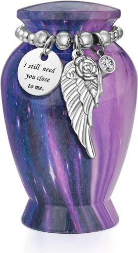 Vista 13 de Dletay Urnas pequeñas personalizadas para cenizas humanas, recuerdo de 2.85 pulgadas, mini urna de cremación conmemorativa para mujeres y hombres