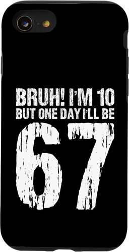Vista 18 de Bruh I'm 10 But One-Day I'll Be 67 Retro 10th Birthday Kids Case for iPhone 17