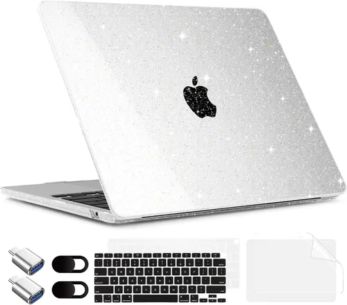 Vista 10 de TWOLSKOO Funda para MacBook Air de 13.3 pulgadas 2021-2018 M1 A2337 A2179 A1932 con pantalla Retina, carcasa rígida de plástico con cubierta