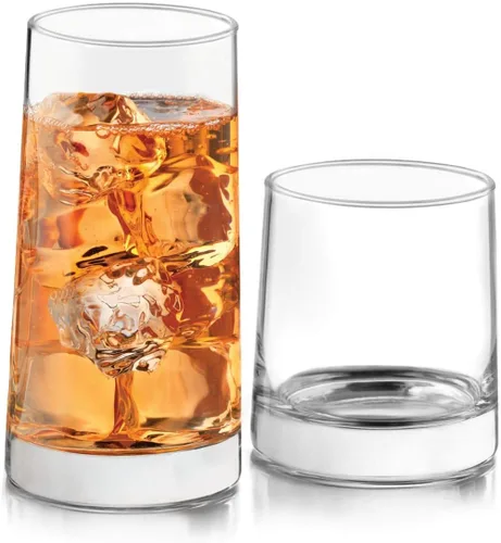 Vista 11 de Libbey Ascent Tumbler and Rocks - Juego de 16 vasos de vidrio con curvatura, juego de cristalería versátil para fiestas y más