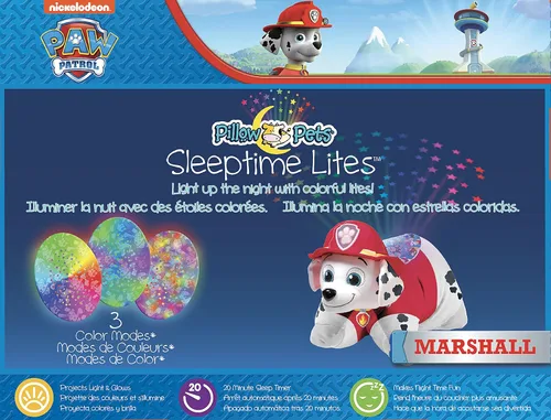 Vista 6 de Pillow Pets Nickelodeon Paw Patrol Marshall, 11" Sleeptime Lite