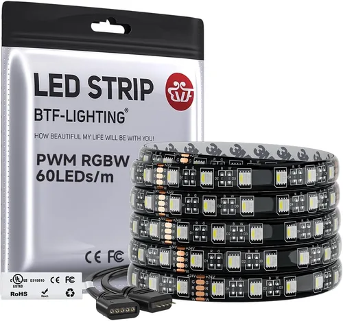 Vista 39 de BTF-LIGHTING RGBW LED Strip Cool White 16.4ft 60LED DC12V UL Listed IP30 RGB+blanco frío