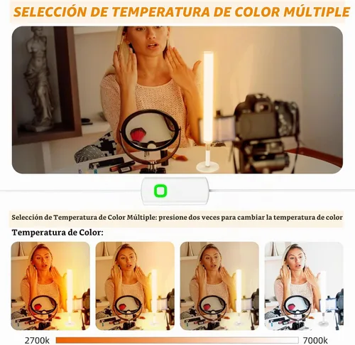 Vista 3 de MY BEAUTY LIGHT Luces LED de Tocador para Espejo, Luces de Maquillaje LED Atenuables y con Cambio de Temperatura de Color, Luz de Relleno Ajustable