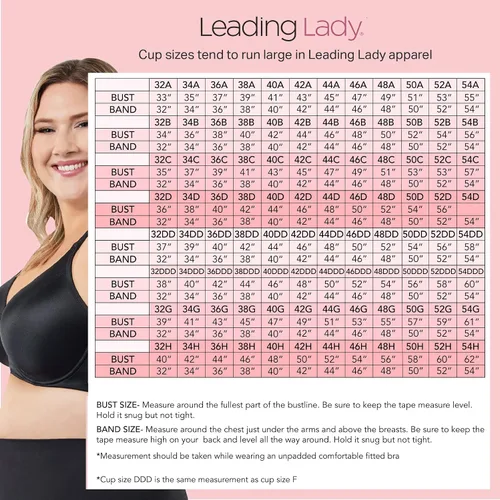 Vista 4 de Leading Lady - Brasier tipo camiseta acolchado sin varillas para mujer, tallas extra.