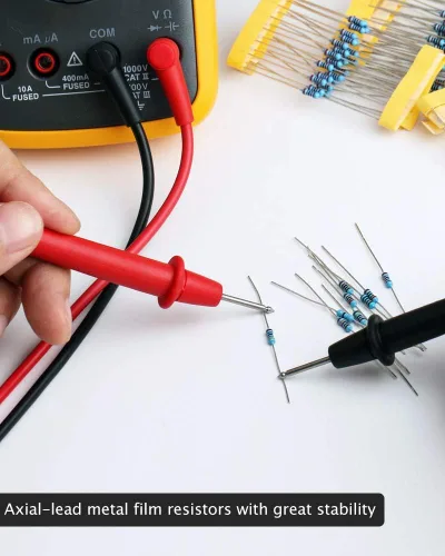 Vista 4 de ELEGOO Surtido de kit de resistencias de 17 valores 1%, 0 Ohm-1M Ohm (paquete de 525) Cumple con RoHS para proyectos electrónicos