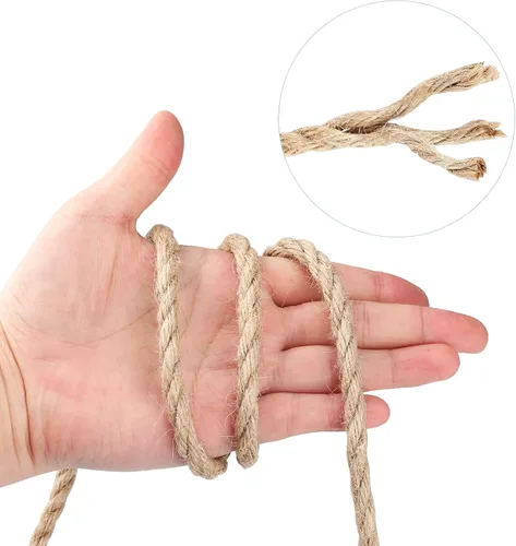 Vista 5 de joycraft Cuerda de yute de 0.315 pulgadas, cuerda de yute fuerte y resistente, cuerda de cáñamo decorativa marrón para obras de arte, jardinería