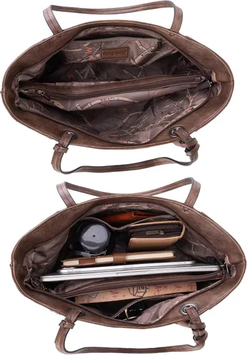 Vista 5 de Wrangler - Bolsos de mano Hobo de cuero vegano para mujer, con asa superior