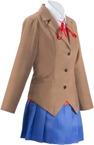 Vista 4 de Juejuezi Doki Doki Monika, traje de Yuri, uniforme escolar, Sayori, cosplay, disfraz de niña escolar para Halloween