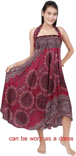 Vista 5 de Banjamath Falda larga estilo bohemio gitano bohemio hippie para mujer