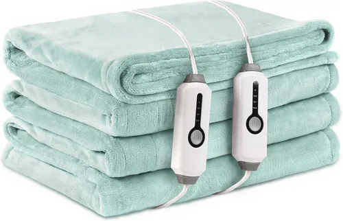 Vista 21 de LaffyLo Manta Eléctrica con Calefacción Tamaño Twin 62×84, Franela Transpirable y Lujosa, Regalo Suave y Cálido con Protección contra