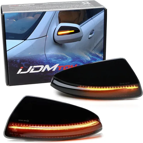 Vista 10 de iJDMTOY Kit de montaje de luces intermitentes con lente semirransparente y secuencial dinámica, intermitente/flujo lateral para espejo lateral