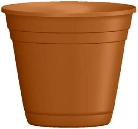 Vista 2 de 2 macetas de resina color terracota claro de 20 pulgadas con platillo