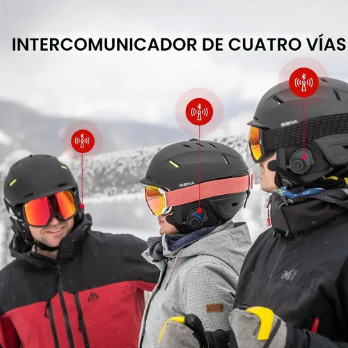 Vista 2 de Casco Sena Latitude Snow con altavoces y micrófono incorporados, intercomunicador Bluetooth, comunicación manos libres abierta, escucha de música