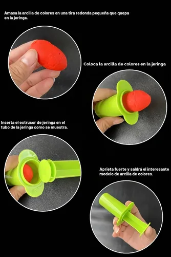 Vista 6 de MAGIKON Juego de herramientas de masa y arcilla de 5 piezas - Extrusoras de masa para el hogar, aula o juego en grupo Regalo de arte para niños
