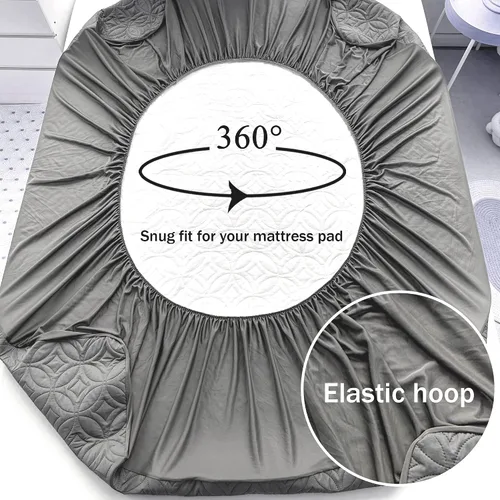 Vista 5 de FELTYBED Protector de colchón impermeable Twin de 39"x75", Funda de colchón suave Twin gris, Funda protectora acolchada de colchón transpirable
