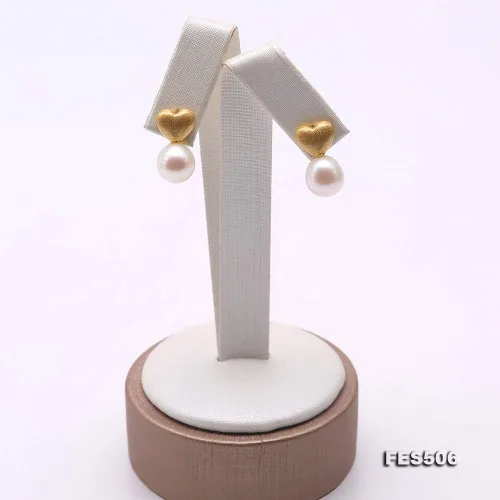 Vista 2 de JYX - Pendientes de plata de ley con forma de corazón y perlas de agua dulce de 0.315in