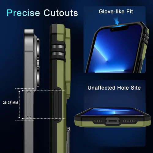 Vista 330 de DEERLAMN Funda para iPhone Xs Max con funda deslizante para cámara + protector de pantalla, soporte giratorio de anillo de grado militar a prueba