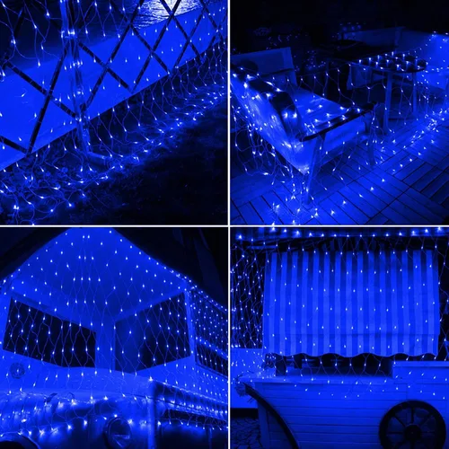 Vista 7 de Joomer - Luces navideñas de red, 12 x 5 pies, 360 ledes, conectables, impermeables, 8 modos, temporizador, para exterior, Navidad, arbusto, árbol