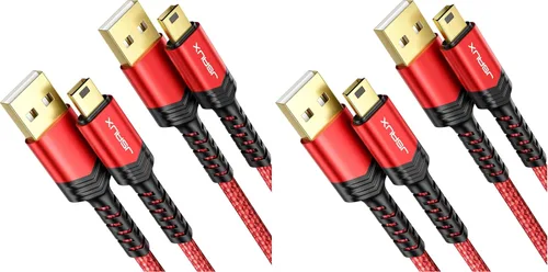 Vista 10 de JSAUX Cable mini USB [2 unidades de 3.3 pies + 6.6 pies], USB 2.0 tipo A a Mini B, cable trenzado de carga rápida para GoPro Hero 3+, controlador