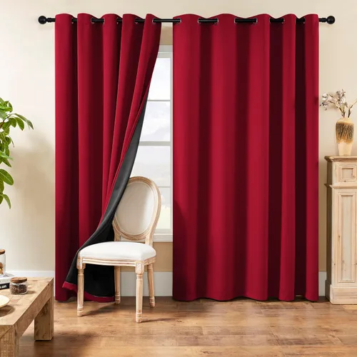 Vista 77 de Rutterllow - Cortinas 100% opacas, paneles de cortina con ojales, aislamiento térmico y bloqueo de luz para habitación y sala de estar