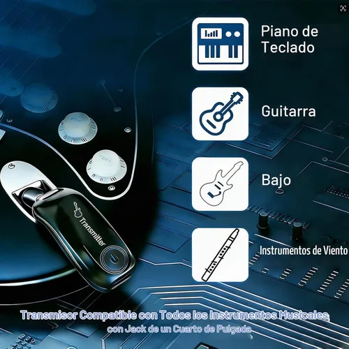 Vista 5 de Sistema de guitarra inalámbrico, transmisor de audio y receptor de carga